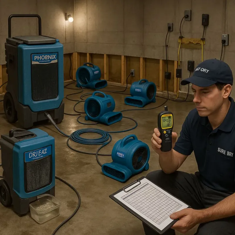 Structural Drying and Dehumidification process in Rochester, IL